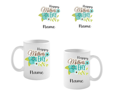 Personalised Green Floral Mother's Day Mug