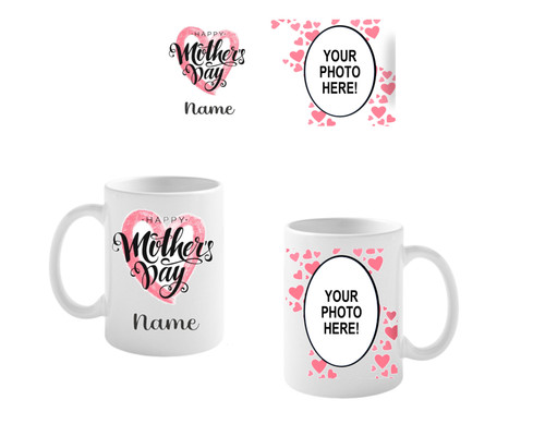 Personalised Hearts Mother's Day Photo Mug