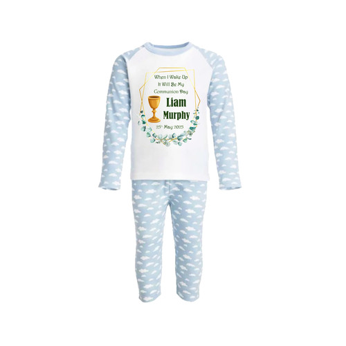 Personalised Gold Leaf Communion Boy Pyjamas