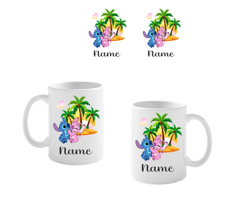 Personalised Stitch & Angel Mug