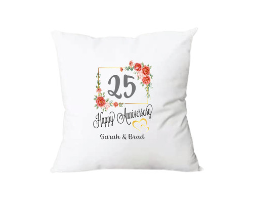 Personalised 25th Wedding Anniversary Cushion