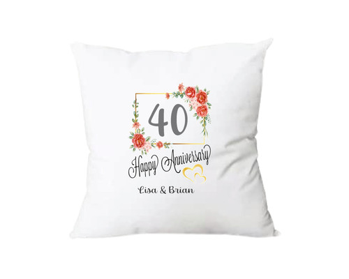 Personalised 40th Wedding Anniversary Cushion