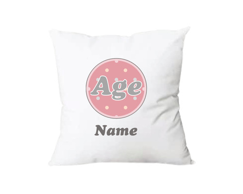 Personalised Rose Gold Dots Age Cushion