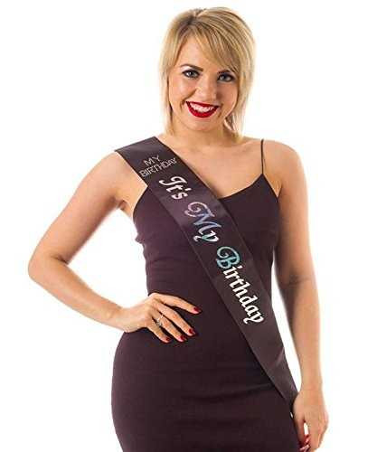 Black It's My Birthday Sash