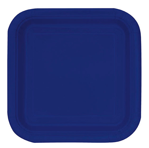 Navy Blue Square Paper Dessert Plates (17cm)