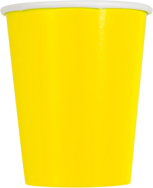 Neon Yellow Paper Cups (8 Pack)