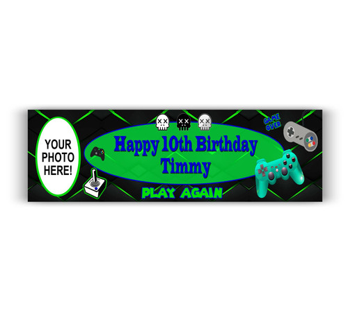 Personalise Green Gamer Photo Banner