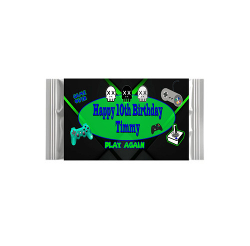 Personalise Green Gamer Chocolate Bars (7 Pack)