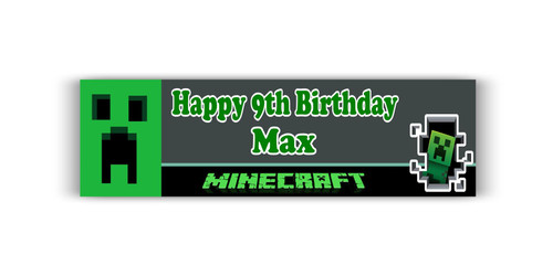 Personalised Minecraft Creeper Banner