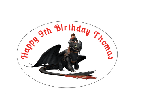 Personalised How To Train Your Dragon Oval Labels