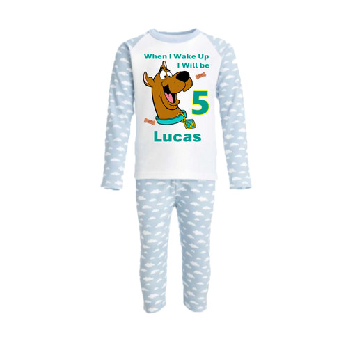 Personalised Blue Cloud Scooby Doo Pyjamas