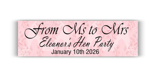 Personalised From Ms to Mrs Pink Banner