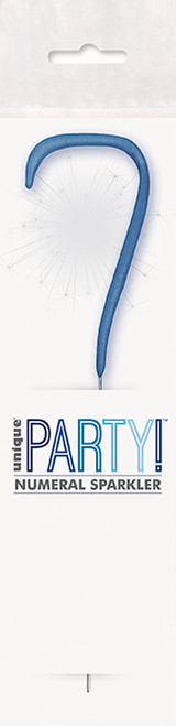 Blue Number 7 Sparkler Candle