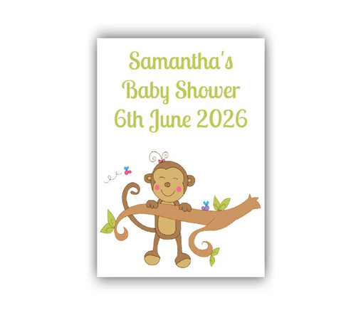 Personalised Baby Shower Monkey Wine Labels