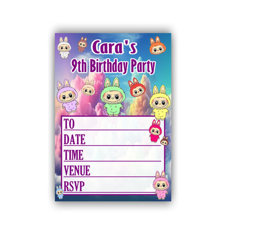 Personalised Labubu Dolls Invitations