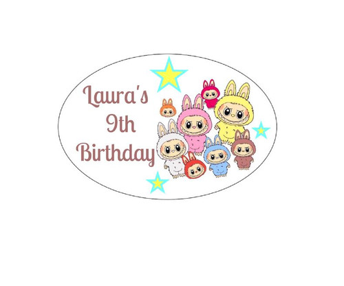 Personalised Labubu Dolls Oval Labels