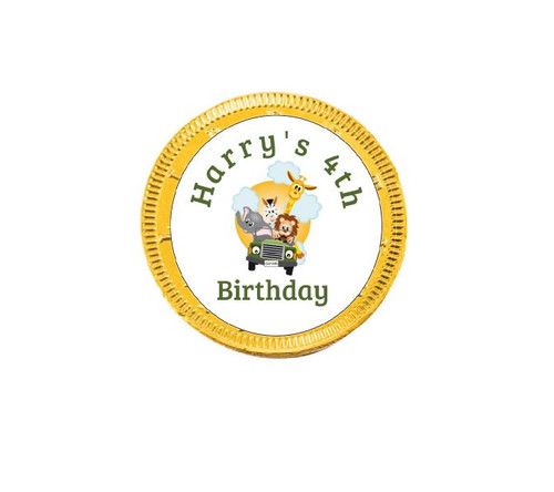 Personalised Safari Chocolate Coins