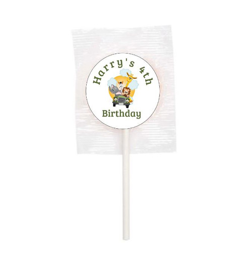 Personalised Animal Safari Lollipops