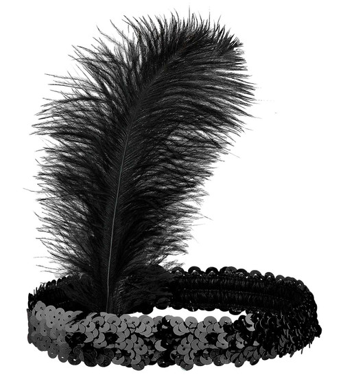 Black Sequin Headband | Fancy Dress Costume Accessories | Costume Accessories