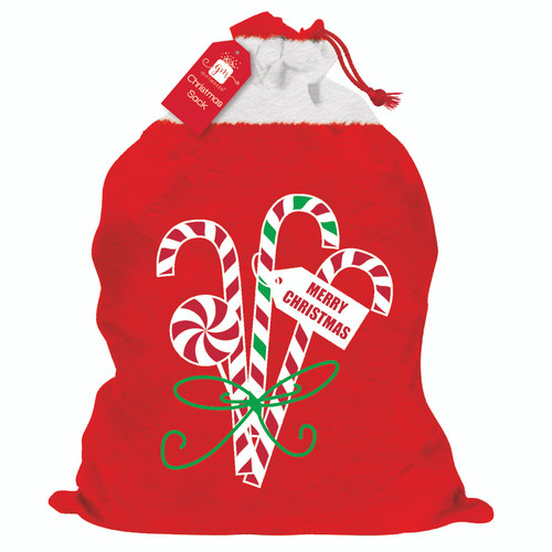 Personalised Candy Cane Santa Sack