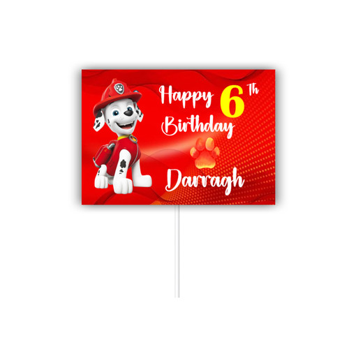 Personalised Marshall Paw Patrol Cake Topper