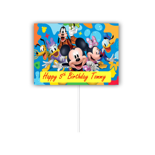 Personalised Mickey Mouse & Friends Cake Topper