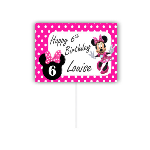 Personalised Minnie Mouse Bowtique Cake Topper