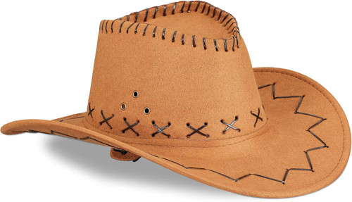 Light Brown Suede Cowboy Hat