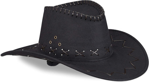 Deluxe Black Suede Cowboy Hat
