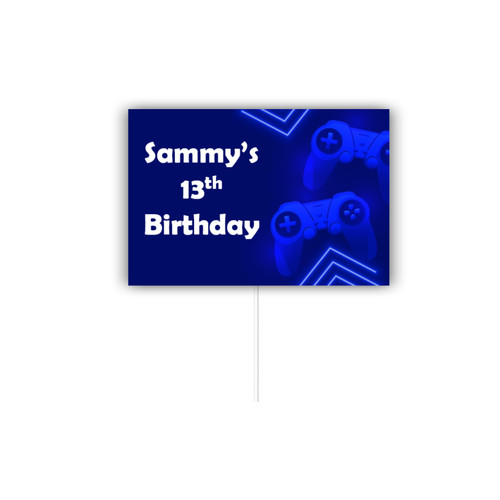 Personalised Blue Gamer Cake Topper