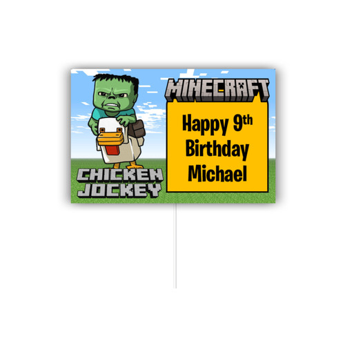 Personalised Minecraft Chicken Jockey Cake Topper