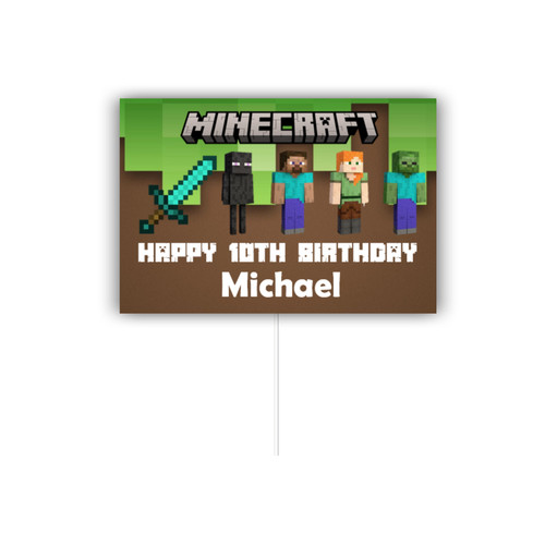 Personalised Minecraft Cake Topper
