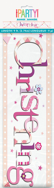 Pink Christening Bunting  Banner