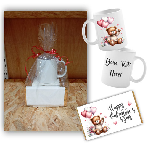 Personalised Teddy Bear Valentine's Day Mug Gift Set