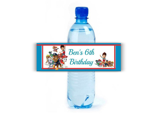 Personalised Paw Patrol Bottle Labels