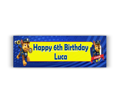 Personalised Paw Patrol Chase Banner