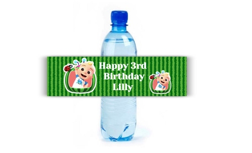 Personalised Cocomelon Water Bottle Labels