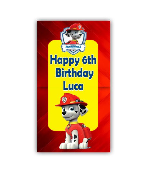 Personalised Paw Patrol Marshall Door Banner