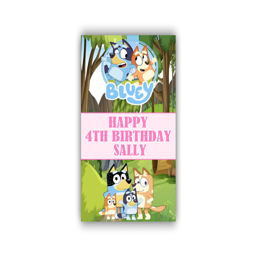 Personalised Bluey Pink Door Banner