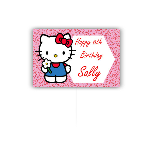 Personalised Hello Kitty Red Bow Cake Topper