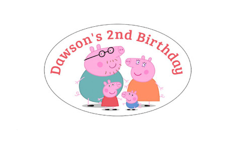 Personalised Peppa Pig Oval Labels