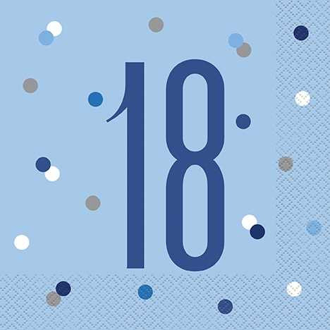 Blue Dot Glitz 18th Napkins
