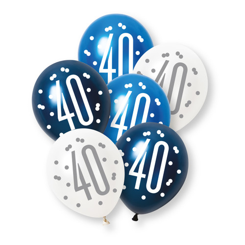 Blue Dots 40th Balloons