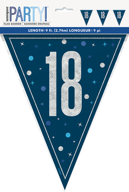 Blue Glitz 18th Bunting