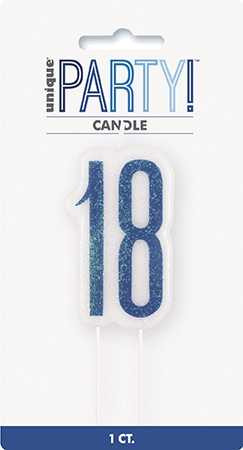 Blue Glitz 18th Candle