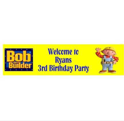 Personalised Bob The Builder Birthday Banner