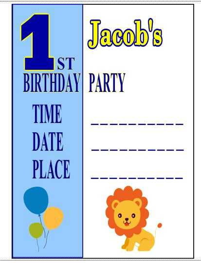 Boy's 1st Birthday Invites