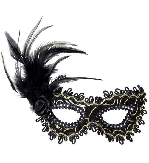 Black and gold Burlesque Mask | Masquerade Eye Mask
