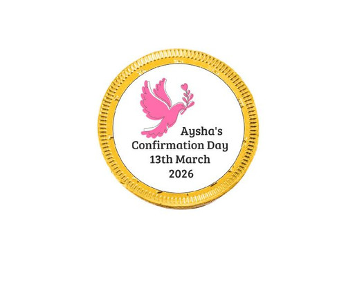 Personalised Girl Confirmation Choc Coin (15 Pack)