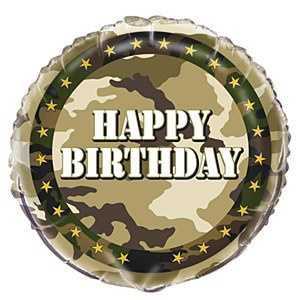 Camo Birthday Foil Balloon